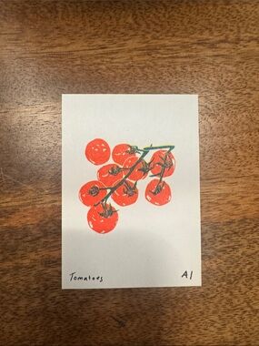 Inciardi - Cherry Tomato - Mini Art Print - Red